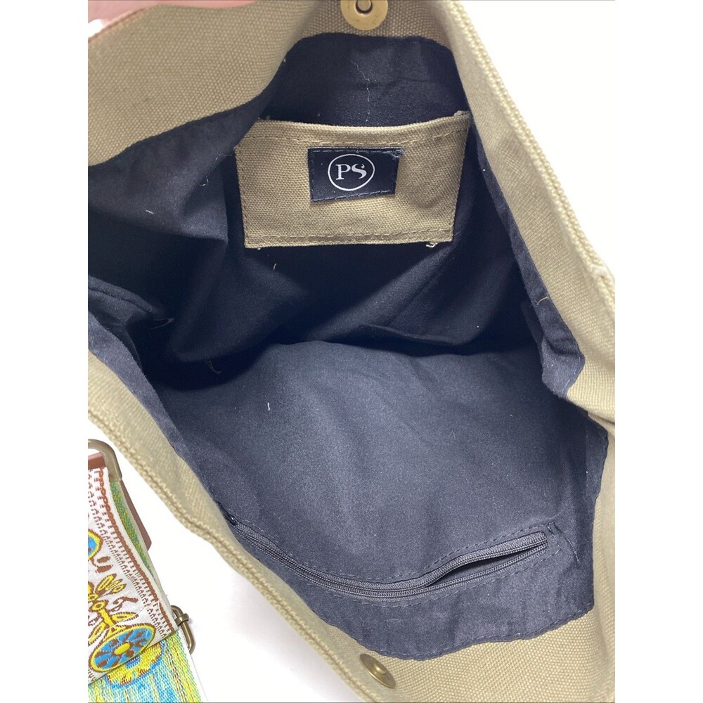 Pretty Simple Large Army Green Canvas Cross Body … - image 6